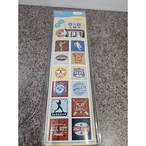 Carta Bella "Home Run" Collection chipboard accents or stickers (Baseball)